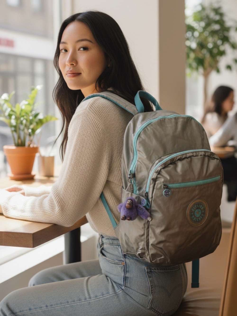 Kipling Seoul Extra Large 17” Laptop Backpack Cromapop Metallic